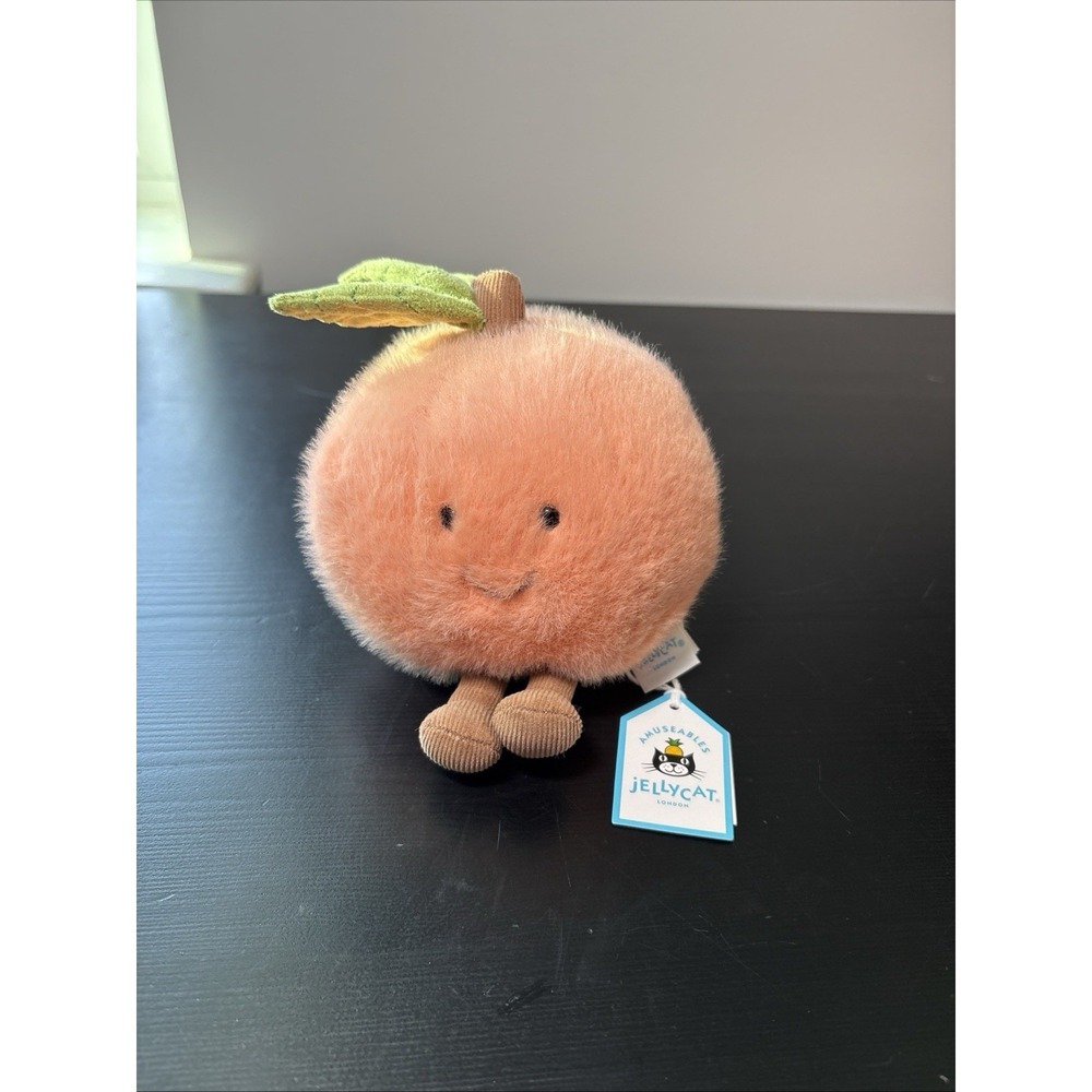 Jellycat Amuseables Peach Fuzzy Fruit 100% Authentic NWT